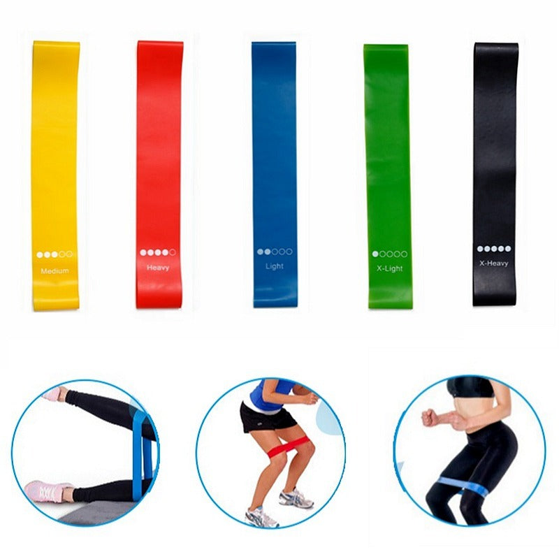 Premium Yoga Resistance Bands Set – 5-Level Strength & Flexibility Trainer (0.35mm-1.1mm)