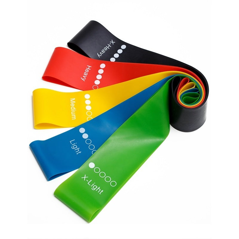Premium Yoga Resistance Bands Set – 5-Level Strength & Flexibility Trainer (0.35mm-1.1mm)