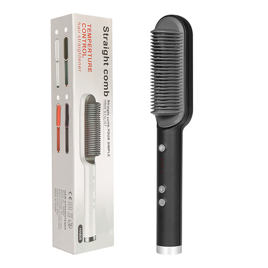 Hair Straightener & Curly Styling Brush - Blossom Health & Beauty