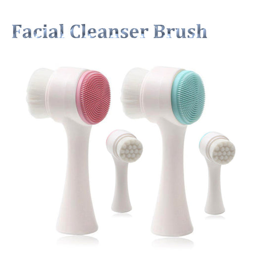 Double-Sided Silicone Facial Brush – Deep Pore Cleanser & Massage Tool for Glowing Skin – Exfoliating & Firming